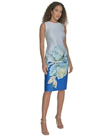 Calvin Klein Women's Floral-Border Sleeveless Sheath Dress