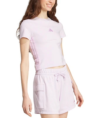 adidas Women's Essentials 3 Stripes Slim Baby T-Shirt