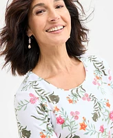 Style & Co Women's Printed Scoop-Neck Short-Sleeve Top, Exclusively at Macy's