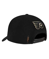 Pro Standard Men's Black Philadelphia Flyers Metallic Logo Pinch Front Adjustable Hat