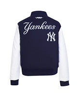 Pro Standard Women's Navy New York Yankees Game Day Classics Wool Varsity Jacket