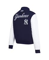 Pro Standard Women's Navy New York Yankees Game Day Classics Wool Varsity Jacket