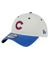 New Era Men's Cream/Royal Chicago Cubs Classic Side Script 9TWENTY Adjustable Hat