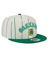 New Era Men's White Oakland Athletics Jersey Pinstripe 9FIFTY Snapback Hat