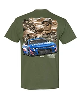 Hendrick Motorsports Team Collection Men's Olive Kyle Larson HendrickCars.com Military Car T-Shirt