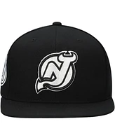 Mitchell & Ness Men's Black New Jersey Devils Team Snapback Hat