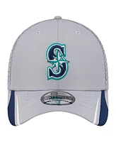 New Era Men's Gray Seattle Mariners Linear 39THIRTY Flex-Fit Hat