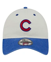 New Era Men's Cream/Royal Chicago Cubs Classic Side Script 9TWENTY Adjustable Hat