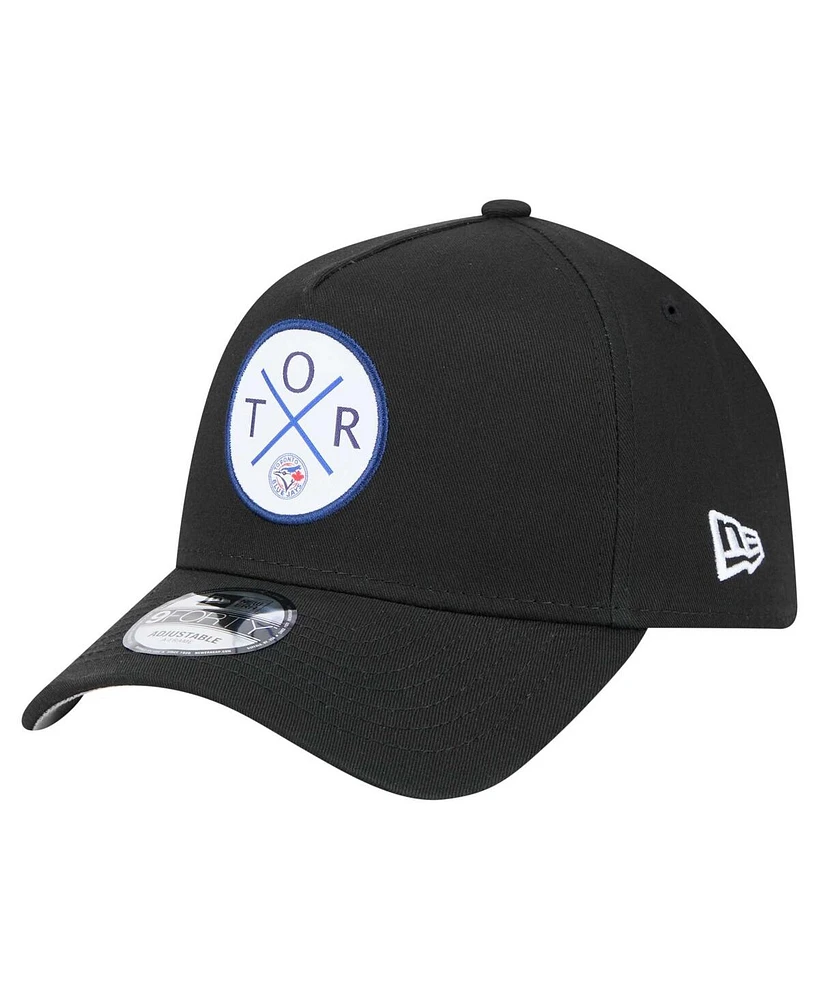 New Era Men's Black Toronto Blue Jays 9FORTY A-Frame Adjustable Hat