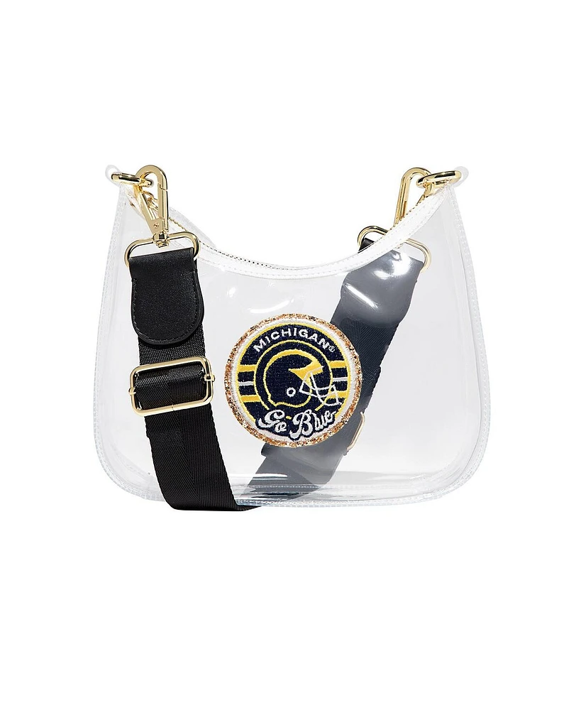 Stoney Clover Lane Michigan Wolverines Clear Curved Crossbody Bag