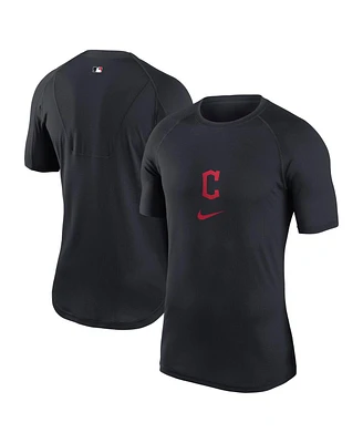 Nike Men's Navy Cleveland Guardians Performance Raglan Base Layer T-Shirt