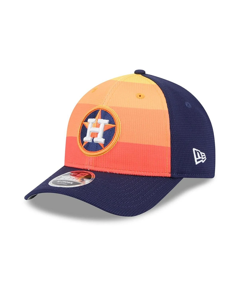 New Era Men's Navy/Orange Houston Astros 2025 Batting Practice 9FORTY M-Crown Adjustable Hat