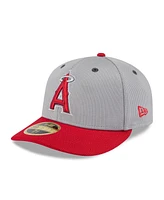 New Era Men's Gray/Red Los Angeles Angels 2025 Batting Practice Low Profile 59FIFTY Fitted Hat