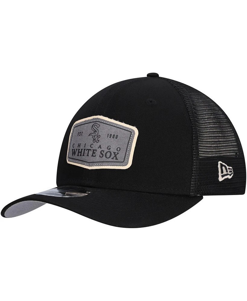 New Era Men's Black Chicago White Sox Labeled 9SEVENTY Stretch-Snap Adjustable Hat