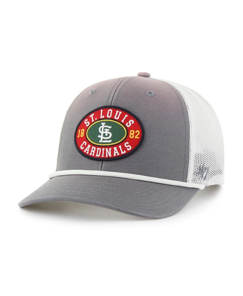 '47 Brand Men's Gray/White St. Louis Cardinals Tide Sweep Rope Trucker Adjustable Hat