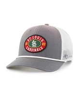 '47 Brand Men's Gray/White St. Louis Cardinals Tide Sweep Rope Trucker Adjustable Hat
