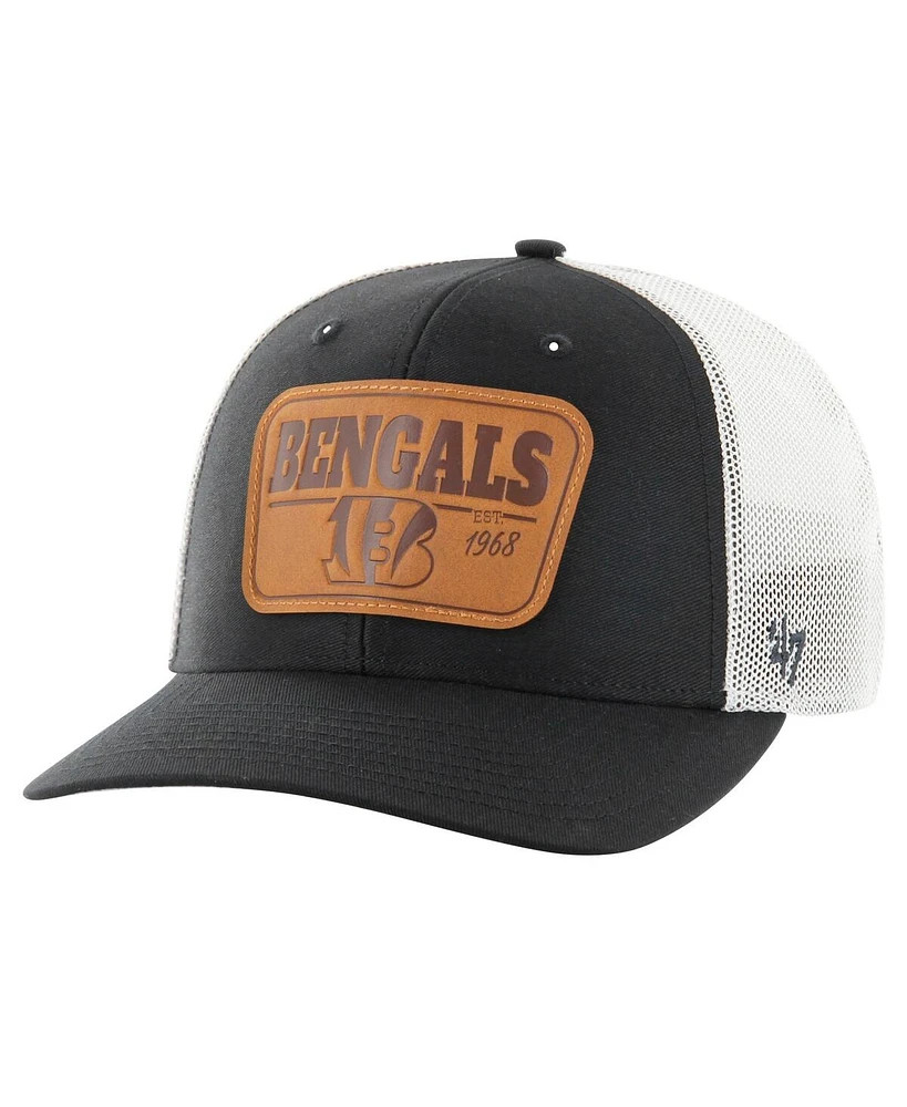 '47 Brand Men's Black/White Cincinnati Bengals Thrash Trophy Flex Hat