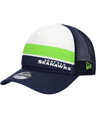 New Era Big Boys and Girls College Navy Seattle Seahawks Sport Night Color Block 9FORTY A-Frame Trucker Adjustable Hat