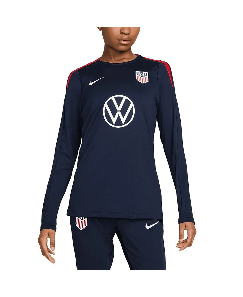 Nike Women's Navy Usmnt 2024 Strike Performance Long Sleeve Top