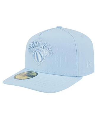 New Era Men's Light Blue York Knicks Colorpack A-Frame Pinch Front 59FIFTY Fitted Hat