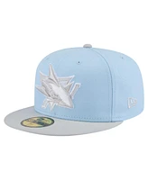 New Era Men's Light Blue/Gray San Jose Sharks Color Pack Two-Tone 59FIFTY Fitted Hat