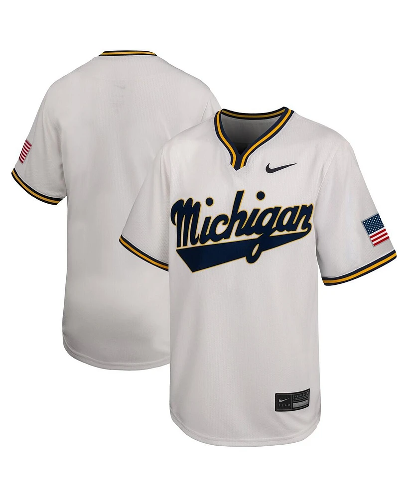 Nike Big Boys and Girls White Michigan Wolverines Limited Baseball Jersey