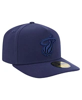 New Era Men's Navy Miami Heat Colorpack A-Frame Pinch Front 59FIFTY Fitted Hat