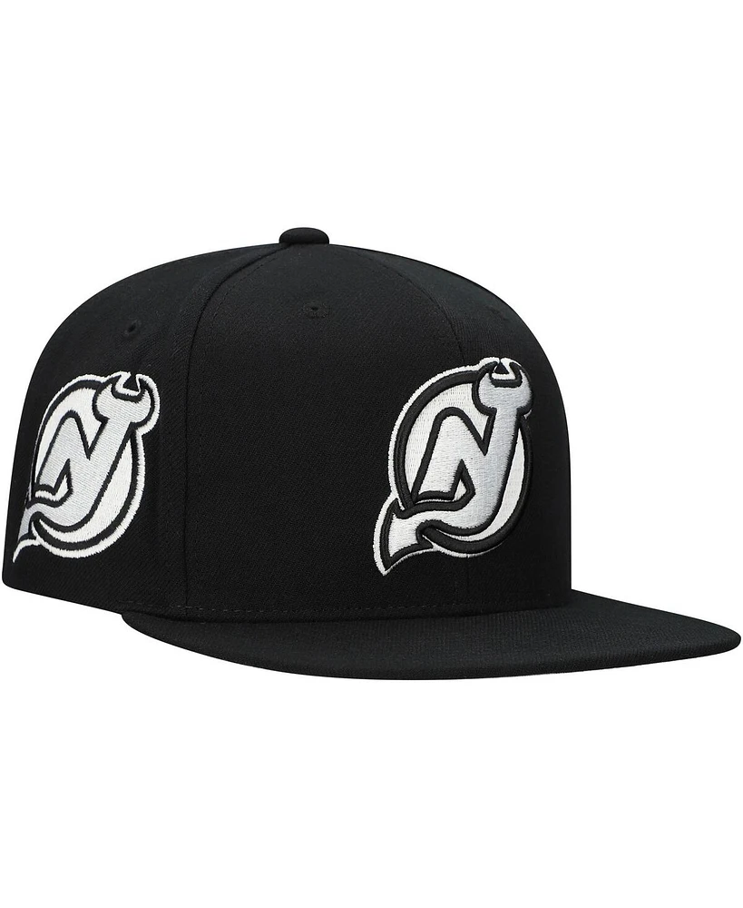 Mitchell & Ness Men's Black New Jersey Devils Team Snapback Hat