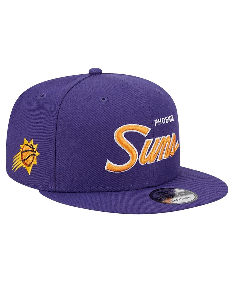 New Era Men's Purple Phoenix Suns Script Side Patch 9FIFTY Snapback Hat