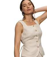 Sanctuary Women's Outsmart Linen Square-Neck Vest