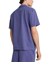 Puma Men's Regular-Fit Button-Down Seersucker Camp Shirt