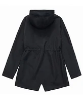 Rokka&Rolla Women's Water-Resistant Hooded Anorak Rain Jacket Trench Coat