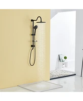 Exposed Shower System with 3 Spray Modes Hand Shower, Exposed Shower Faucet Set with Height Adjustable Lift Rod