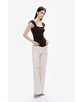Nocturne Women's Thick Strap Draped Detail Blouse
