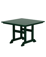 5-Piece Hdpe Square Patio Dining Table Set with Foldable Chairs