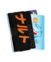 Naruto Men's Kanji Name Black Metal Minimalist Card Holder