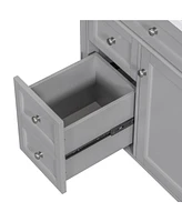 30" Modern Bathroom Vanity: Single Sink, 2 Drawers, Tip-out