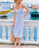 Cupshe Women's Bluebonnet Striped Midi Beach Dress