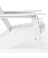 Outdoor Hdpe Modern Adirondack Chair with Cup Holder (Set of 2)
