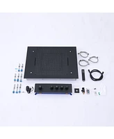 23 Inch Thermostatic Rainfall Shower System with Handheld Sprayer Rainfall Ceiling Shower Head with Led Lights Matte Black Wall Mounted Shower System