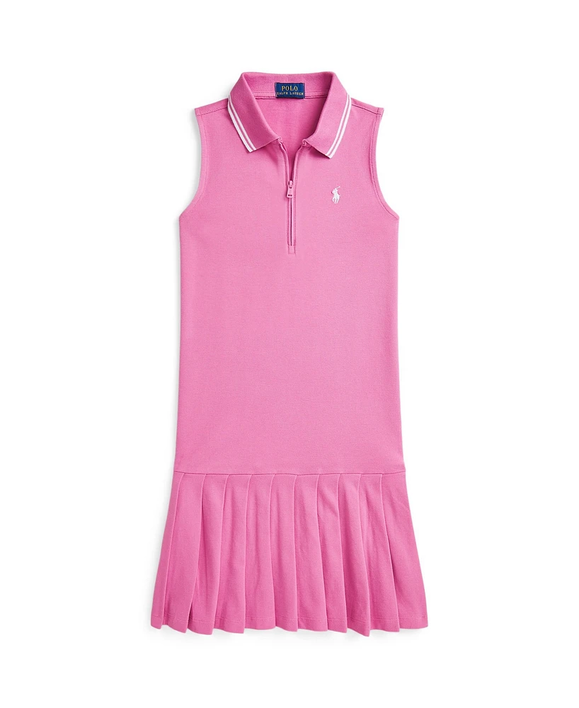 Polo Ralph Lauren Big Girls Pleated Stretch Mesh Dress