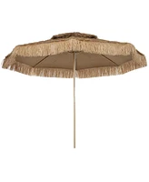 Outsunny 10FT Thatched Tiki Patio Umbrella, UPF30+ Outdoor Umbrella