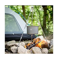 Naturehike 4-6 Person Aluminum Hanging Pot, Portable Camping Pot with Lid, 4.2 Quart Ultralight Outdoor Cooking Pot Cookware for Camping Hiking Picnic