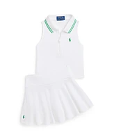 Polo Ralph Lauren Toddler and Little Girls Stretch Mesh Half-Zip Boxy Shirt