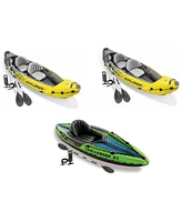 Intex 2-Person Inflatable Kayak w/ Oar & Pump 2 pack & 1-Person Inflatable Kayak