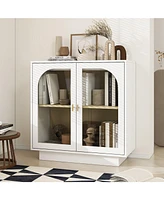 Mondawe Storage Cabinet with Acrylic Door for Living Room, Dining Room, Study