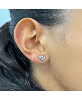 The Lovery Scribble Heart Stud Earrings 14K White Gold