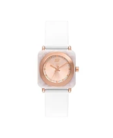 Skechers Women's Calabar Three-Hand, White Alloy Watch