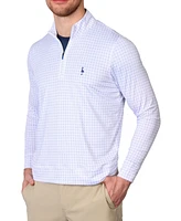 Tailorbyrd Men's Four Squared Geo Printed Performance Quarter Zip