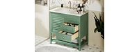 Modern 36" Green Bathroom Vanity with Undermount Sink